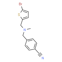 ChemSpider 2D Image | 4-({[(5-Bromo-2-thienyl)methyl](methyl)amino}methyl)benzonitrile | C14H13BrN2S