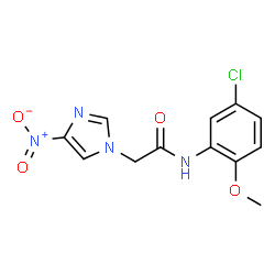 ChemSpider 2D Image | N-(5-Chloro-2-methoxyphenyl)-2-(4-nitro-1H-imidazol-1-yl)acetamide | C12H11ClN4O4