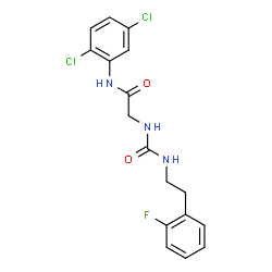 ChemSpider 2D Image | N-(2,5-Dichlorophenyl)-N~2~-{[2-(2-fluorophenyl)ethyl]carbamoyl}glycinamide | C17H16Cl2FN3O2