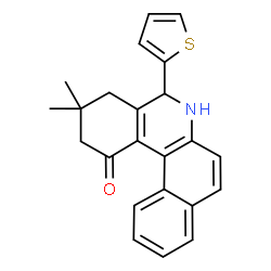 ChemSpider 2D Image | 3,3-Dimethyl-5-(2-thienyl)-3,4,5,6-tetrahydrobenzo[a]phenanthridin-1(2H)-one | C23H21NOS