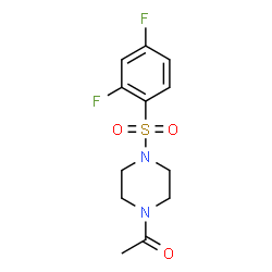 ChemSpider 2D Image | 1-{4-[(2,4-Difluorophenyl)sulfonyl]-1-piperazinyl}ethanone | C12H14F2N2O3S