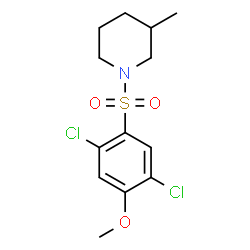 ChemSpider 2D Image | 1-((2,5-Dichloro-4-methoxyphenyl)sulfonyl)-3-methylpiperidine | C13H17Cl2NO3S
