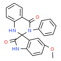 ChemSpider 2D Image | 5-Methoxy-3'-phenyl-1'H-spiro[indole-3,2'-quinazoline]-2,4'(1H,3'H)-dione | C22H17N3O3