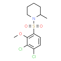 ChemSpider 2D Image | 1-[(3,4-Dichloro-2-methoxyphenyl)sulfonyl]-2-methylpiperidine | C13H17Cl2NO3S