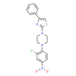 ChemSpider 2D Image | 1-(2-Chloro-4-nitrophenyl)-4-(4-phenyl-1,3-thiazol-2-yl)piperazine | C19H17ClN4O2S