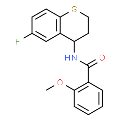 ChemSpider 2D Image | N-(6-Fluoro-3,4-dihydro-2H-thiochromen-4-yl)-2-methoxybenzamide | C17H16FNO2S