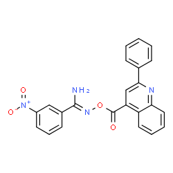 ChemSpider 2D Image | 3-Nitro-N-{[(2-phenyl-4-quinolinyl)carbonyl]oxy}benzenecarboximidamide | C23H16N4O4