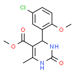 ChemSpider 2D Image | Methyl 4-(5-chloro-2-methoxyphenyl)-6-methyl-2-oxo-1,2,3,4-tetrahydro-5-pyrimidinecarboxylate | C14H15ClN2O4