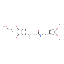 ChemSpider 2D Image | 2-{[2-(3,4-Diethoxyphenyl)ethyl]amino}-2-oxoethyl 2-(3-methoxypropyl)-1,3-dioxo-5-isoindolinecarboxylate | C27H32N2O8