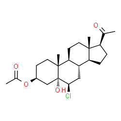 ChemSpider 2D Image | (3beta,5alpha,6beta)-6-Chloro-5-hydroxy-20-oxopregnan-3-yl acetate | C23H35ClO4
