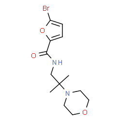 ChemSpider 2D Image | 5-Bromo-N-[2-methyl-2-(4-morpholinyl)propyl]-2-furamide | C13H19BrN2O3