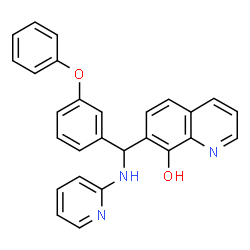 ChemSpider 2D Image | 7-[(3-Phenoxyphenyl)(2-pyridinylamino)methyl]-8-quinolinol | C27H21N3O2