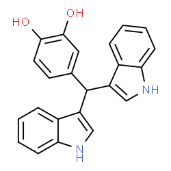 ChemSpider 2D Image | 4-(Di-1H-indol-3-ylmethyl)-1,2-benzenediol | C23H18N2O2