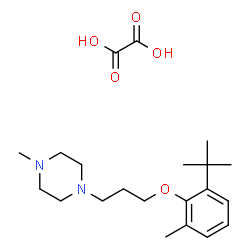 ChemSpider 2D Image | 1-Methyl-4-{3-[2-methyl-6-(2-methyl-2-propanyl)phenoxy]propyl}piperazine ethanedioate (1:1) | C21H34N2O5