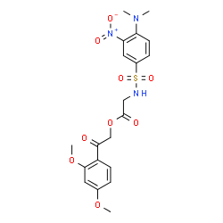 ChemSpider 2D Image | 2-(2,4-Dimethoxyphenyl)-2-oxoethyl N-{[4-(dimethylamino)-3-nitrophenyl]sulfonyl}glycinate | C20H23N3O9S