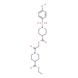 ChemSpider 2D Image | 2-[4-(Ethoxycarbonyl)-1-piperidinyl]-2-oxoethyl 1-[(4-methoxyphenyl)sulfonyl]-4-piperidinecarboxylate | C23H32N2O8S