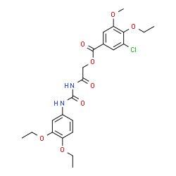 ChemSpider 2D Image | 2-{[(3,4-Diethoxyphenyl)carbamoyl]amino}-2-oxoethyl 3-chloro-4-ethoxy-5-methoxybenzoate | C23H27ClN2O8