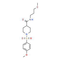 ChemSpider 2D Image | 1-[(4-Methoxyphenyl)sulfonyl]-N-(3-methoxypropyl)-4-piperidinecarboxamide | C17H26N2O5S