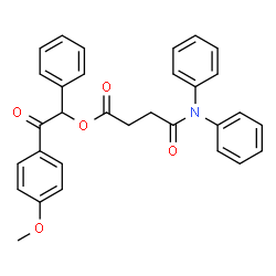 ChemSpider 2D Image | 2-(4-METHOXYPHENYL)-2-OXO-1-PHENYLETHYL 3-(DIPHENYLCARBAMOYL)PROPANOATE | C31H27NO5