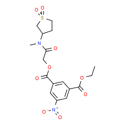 ChemSpider 2D Image | 2-[(1,1-Dioxidotetrahydro-3-thiophenyl)(methyl)amino]-2-oxoethyl ethyl 5-nitroisophthalate | C17H20N2O9S