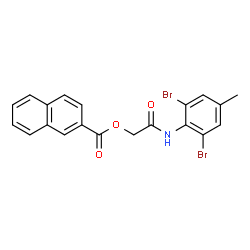 ChemSpider 2D Image | 2-[(2,6-Dibromo-4-methylphenyl)amino]-2-oxoethyl 2-naphthoate | C20H15Br2NO3