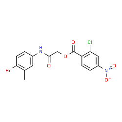 ChemSpider 2D Image | 2-[(4-Bromo-3-methylphenyl)amino]-2-oxoethyl 2-chloro-4-nitrobenzoate | C16H12BrClN2O5