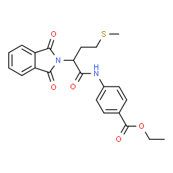 ChemSpider 2D Image | Ethyl 4-{[2-(1,3-dioxo-1,3-dihydro-2H-isoindol-2-yl)-4-(methylsulfanyl)butanoyl]amino}benzoate | C22H22N2O5S
