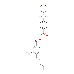 ChemSpider 2D Image | 2-[4-(4-Morpholinylsulfonyl)phenyl]-2-oxoethyl 4-butoxy-3-methoxybenzoate | C24H29NO8S