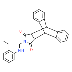 ChemSpider 2D Image | 17-{[(2-Ethylphenyl)amino]methyl}-17-azapentacyclo[6.6.5.0~2,7~.0~9,14~.0~15,19~]nonadeca-2,4,6,9,11,13-hexaene-16,18-dione | C27H24N2O2