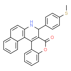 ChemSpider 2D Image | 3-[4-(Methylsulfanyl)phenyl]-3,4-dihydro-2H-benzo[f]chromeno[3,4-c]quinolin-2-one | C27H19NO2S