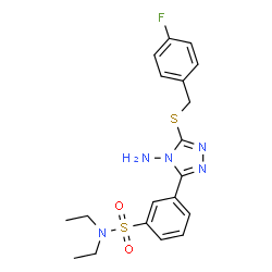 ChemSpider 2D Image | 3-{4-Amino-5-[(4-fluorobenzyl)sulfanyl]-4H-1,2,4-triazol-3-yl}-N,N-diethylbenzenesulfonamide | C19H22FN5O2S2