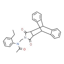 ChemSpider 2D Image | N-[(16,18-Dioxo-17-azapentacyclo[6.6.5.0~2,7~.0~9,14~.0~15,19~]nonadeca-2,4,6,9,11,13-hexaen-17-yl)methyl]-N-(2-ethylphenyl)acetamide | C29H26N2O3