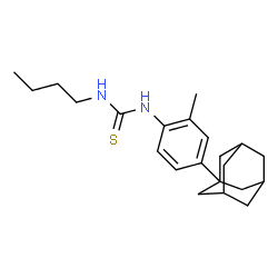 ChemSpider 2D Image | 1-[4-(Adamantan-1-yl)-2-methylphenyl]-3-butylthiourea | C22H32N2S