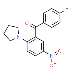 ChemSpider 2D Image | (4-Bromophenyl)[5-nitro-2-(1-pyrrolidinyl)phenyl]methanone | C17H15BrN2O3