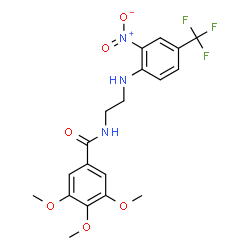 ChemSpider 2D Image | 3,4,5-Trimethoxy-N-(2-{[2-nitro-4-(trifluoromethyl)phenyl]amino}ethyl)benzamide | C19H20F3N3O6
