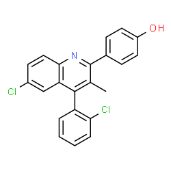 ChemSpider 2D Image | 4-[6-Chloro-4-(2-chlorophenyl)-3-methyl-2-quinolinyl]phenol | C22H15Cl2NO