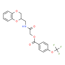 ChemSpider 2D Image | 2-[(2,3-Dihydro-1,4-benzodioxin-2-ylmethyl)amino]-2-oxoethyl 4-(trifluoromethoxy)benzoate | C19H16F3NO6