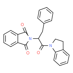 ChemSpider 2D Image | 2-[1-Benzyl-2-(2,3-dihydro-indol-1-yl)-2-oxo-ethyl]-isoindole-1,3-dione | C25H20N2O3