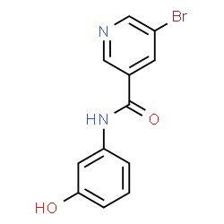 ChemSpider 2D Image | 5-Bromo-N-(3-hydroxyphenyl)nicotinamide | C12H9BrN2O2