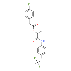 ChemSpider 2D Image | 1-Oxo-1-{[4-(trifluoromethoxy)phenyl]amino}-2-propanyl (4-fluorophenyl)acetate | C18H15F4NO4