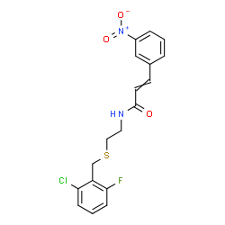 ChemSpider 2D Image | N-{2-[(2-Chloro-6-fluorobenzyl)sulfanyl]ethyl}-3-(3-nitrophenyl)acrylamide | C18H16ClFN2O3S