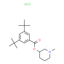 ChemSpider 2D Image | 1-Methyl-3-piperidinyl 3,5-bis(2-methyl-2-propanyl)benzoate hydrochloride (1:1) | C21H34ClNO2