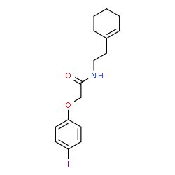 ChemSpider 2D Image | N-[2-(1-Cyclohexen-1-yl)ethyl]-2-(4-iodophenoxy)acetamide | C16H20INO2