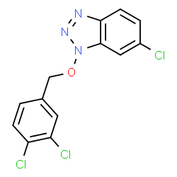 ChemSpider 2D Image | 6-Chloro-1-[(3,4-dichlorobenzyl)oxy]-1H-benzotriazole | C13H8Cl3N3O