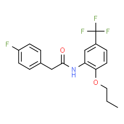 ChemSpider 2D Image | 2-(4-Fluorophenyl)-N-[2-propoxy-5-(trifluoromethyl)phenyl]acetamide | C18H17F4NO2