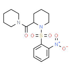 ChemSpider 2D Image | {1-[(2-Nitrophenyl)sulfonyl]-2-piperidinyl}(1-piperidinyl)methanone | C17H23N3O5S