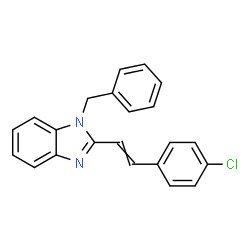 ChemSpider 2D Image | 1-Benzyl-2-[2-(4-chlorophenyl)vinyl]-1H-benzimidazole | C22H17ClN2