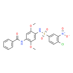 ChemSpider 2D Image | N-(4-{[(4-Chloro-3-nitrophenyl)sulfonyl]amino}-2,5-dimethoxyphenyl)benzamide | C21H18ClN3O7S