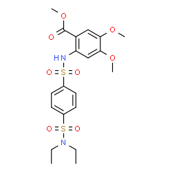 ChemSpider 2D Image | Methyl 2-({[4-(diethylsulfamoyl)phenyl]sulfonyl}amino)-4,5-dimethoxybenzoate | C20H26N2O8S2