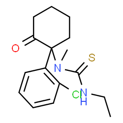 ChemSpider 2D Image | 1-[1-(2-Chlorophenyl)-2-oxocyclohexyl]-3-ethyl-1-methylthiourea | C16H21ClN2OS